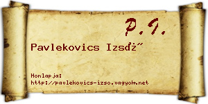 Pavlekovics Izsó névjegykártya